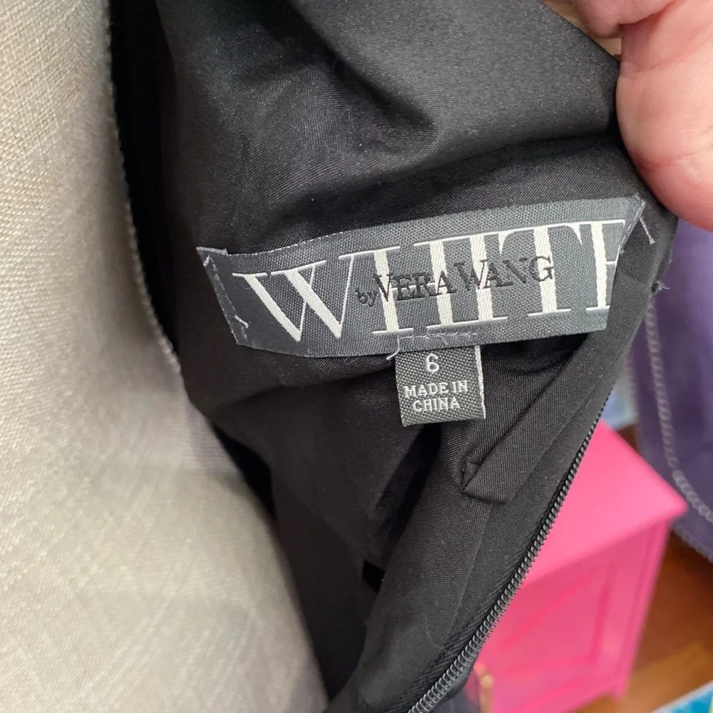 ❌SOLD❌WHITE BY VERA WANG CHIFFON TULLE LACE DRESS SIZE 6 FORMAL GOWN BRIDESMAID - Picture 8 of 8